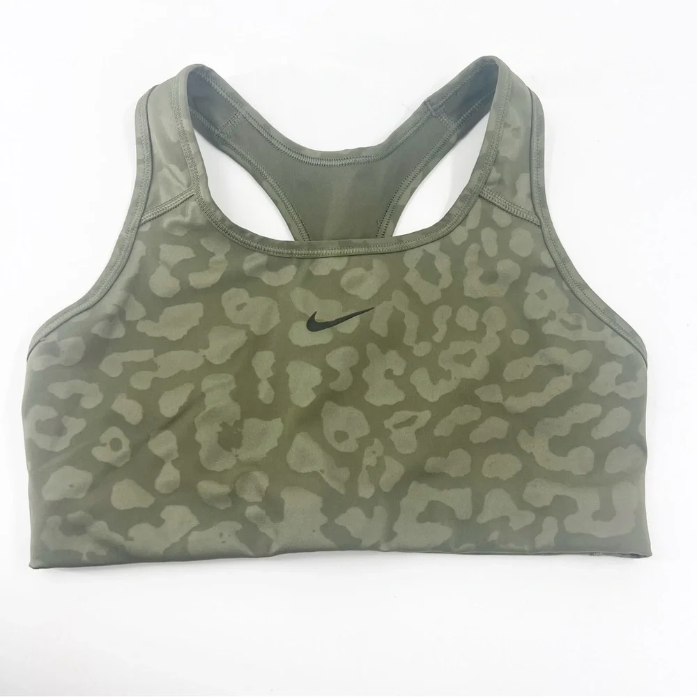 ✅ NIKE Pro Dri-FIT Swoosh Medium-Support‎ 1-Piece Pad Leopard Sports Bra SMALL